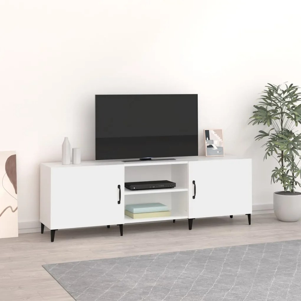 vidaXL Móvel para TV 150x30x50 cm derivados de madeira branco