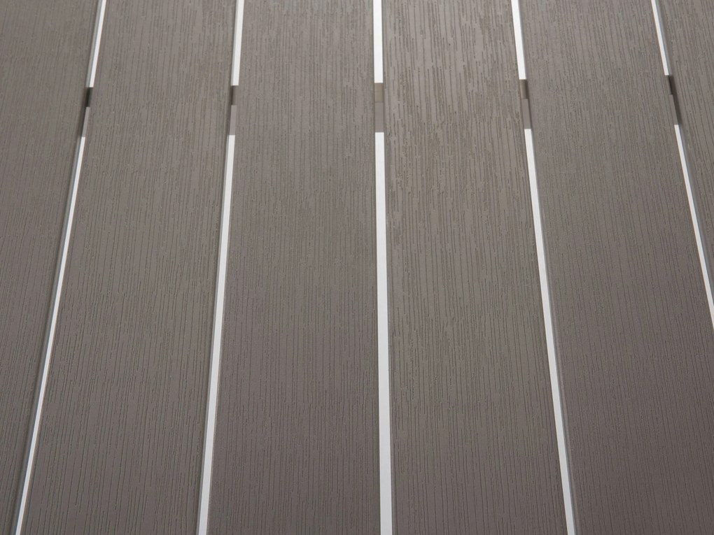 Conjunto de jardim 6 lugares em alumínio cinzento 180 x 90 cm VERNIO Beliani
