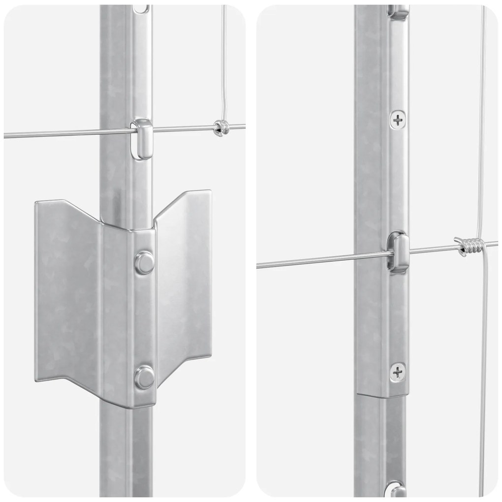 Postes de Cerca vidaXL 22 pcs U-Channel 120 cm Aço Galvanizado, Cerca