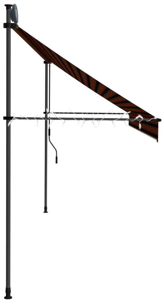 Toldo retrátil manual com LED 400 cm laranja e castanho