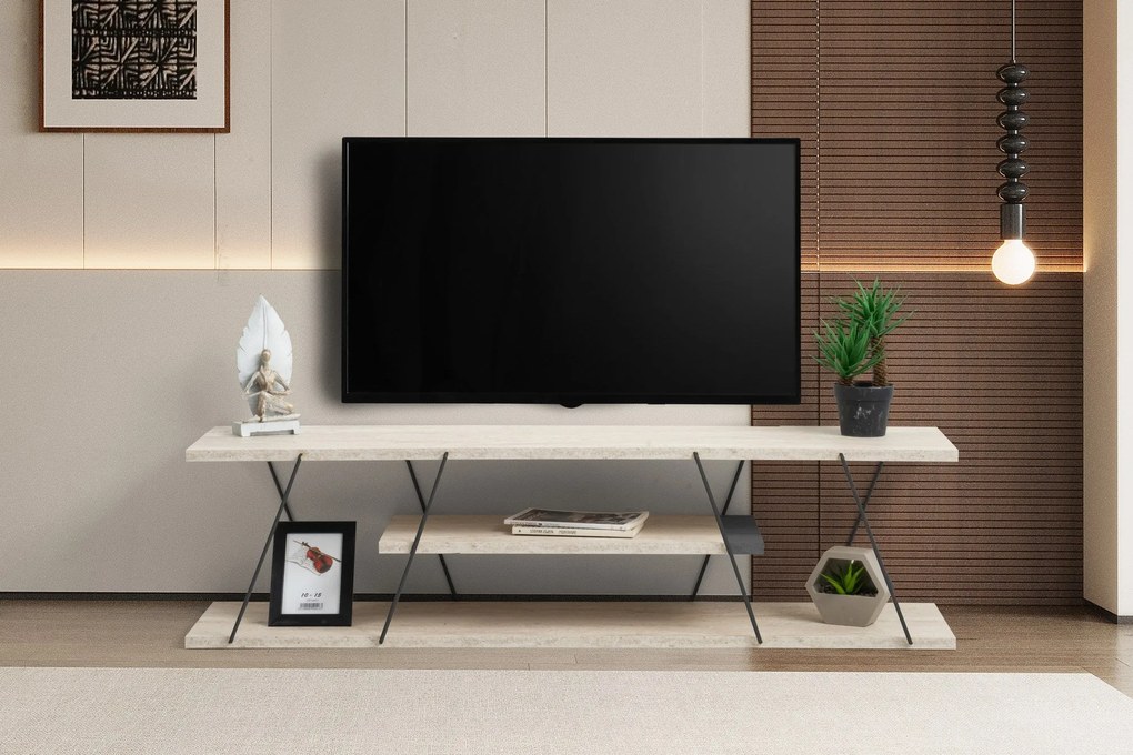Móvel TV Canaz – Travertine Black – 120x33x30 cm