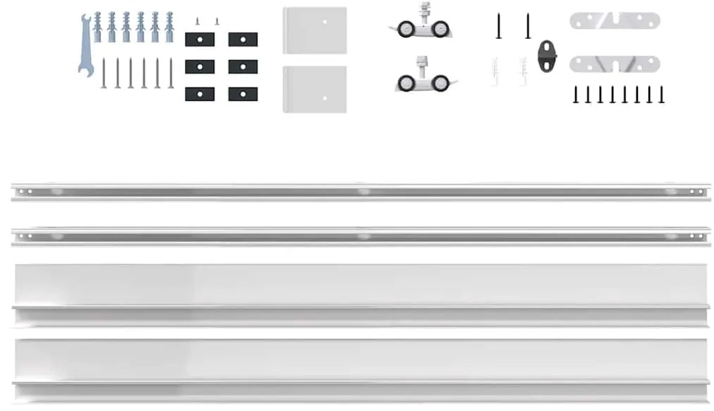 Kit de ferragens para porta de correr tira liga alumínio 183 cm