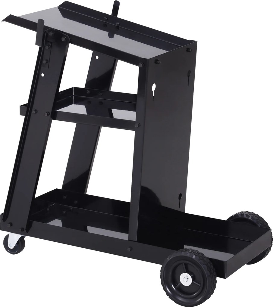 Carro de Soldadura Móvel (MAQUINA SOLDAR NÃO INCLUIDA), 71 x 39 x 70 cm, 3 Níveis, Preto