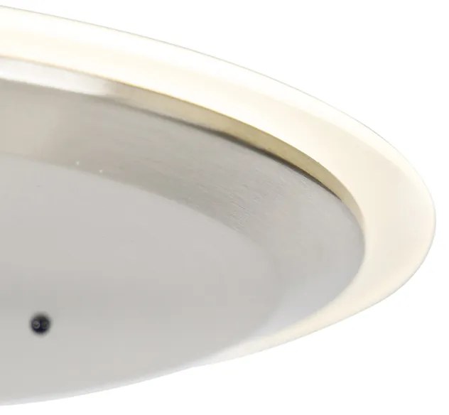 Candeeiro de pé moderno em aço com LED regulável e braço de leitura - Strela Moderno