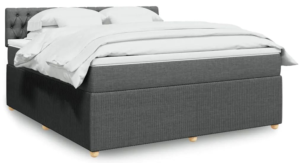Cama com molas/colchão 180x200 cm tecido cinzento-escuro