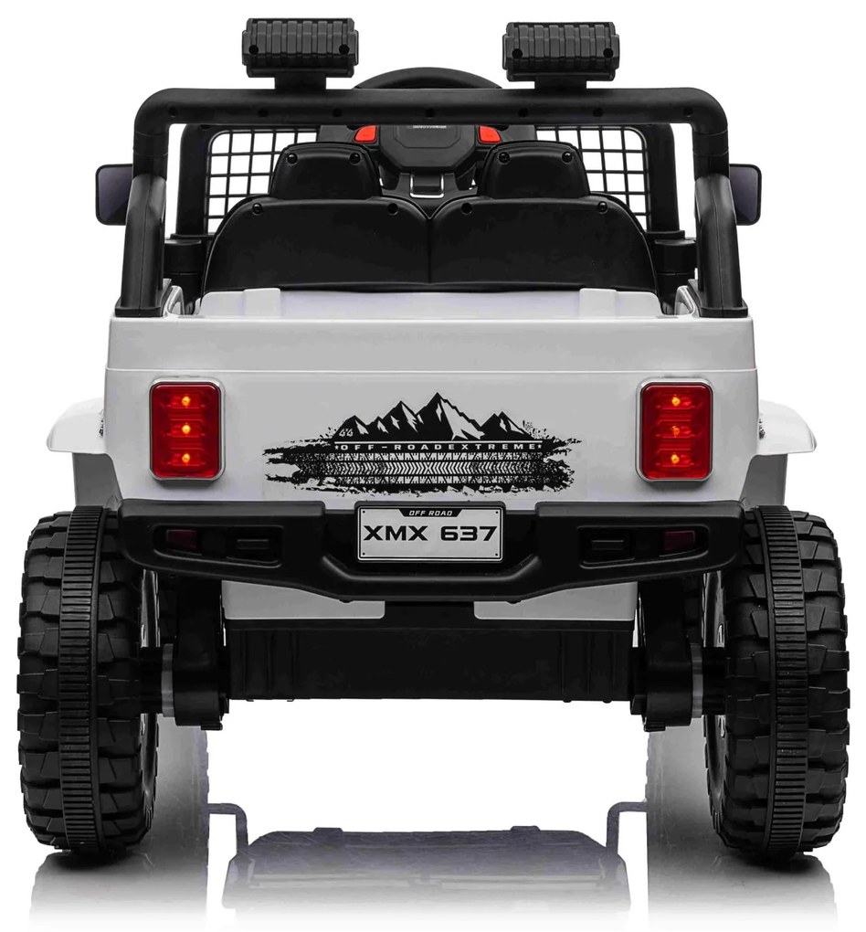 Jipe elétrico para Crianças 12V OFF ROAD 4x4 SPORT Rodas de EVA, Assento de couro Branco