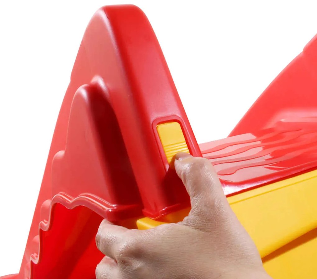 Escorrega dobrável infantil interior/exterior vermelho/amarelo