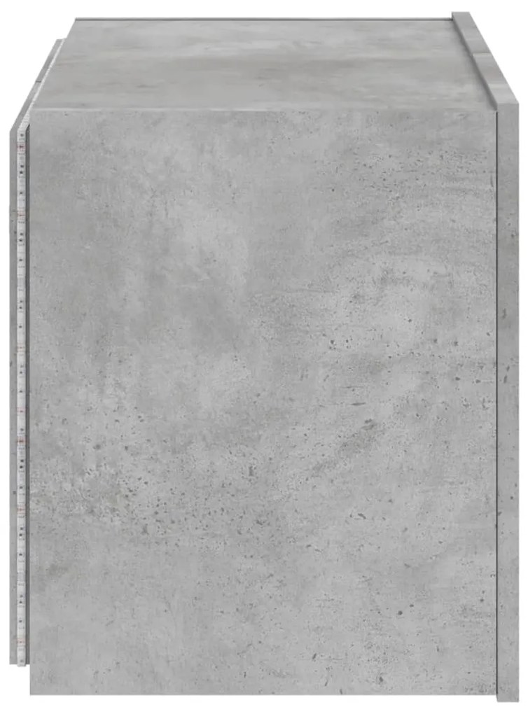 Móvel de parede p/ TV c/ luzes LED 60x35x41 cm cinza cimento