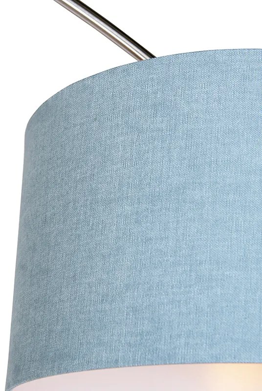 Candeeiro de Arco em Aço com Abajur 35/35/20 Azul Ajustável - XXL Moderno