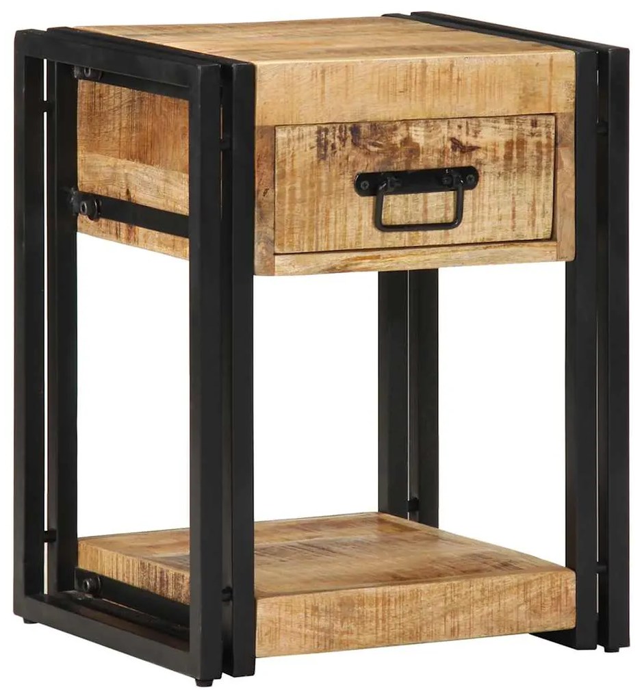 Mesa de cabeceira 40x35x50cm madeira de mangueira áspera maciça