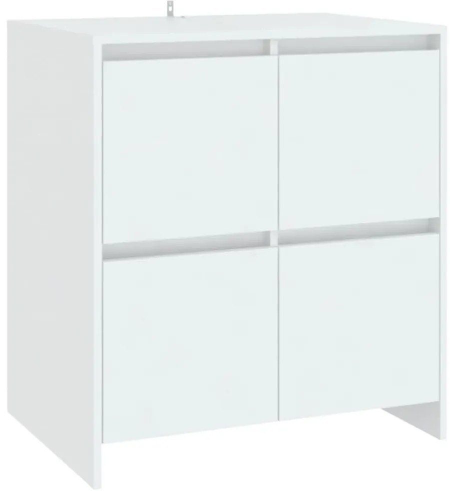 2 pcs aparador em madeira processada branco