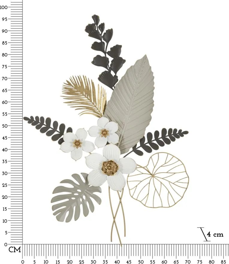 PAINEL DE PAREDE DE FERRO BOUQ 71X4X96,5 CM MULTICOLORIDO