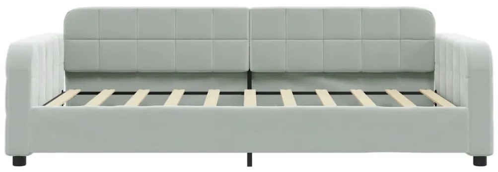Sofá-cama c/ gavetão e gavetas 90x190 cm veludo cinzento-claro