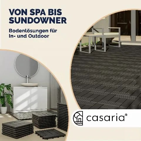 Conjunto 11 unidades Ladrilhos compostos para terraços, 30 x 30 cm mosaico Antracite
