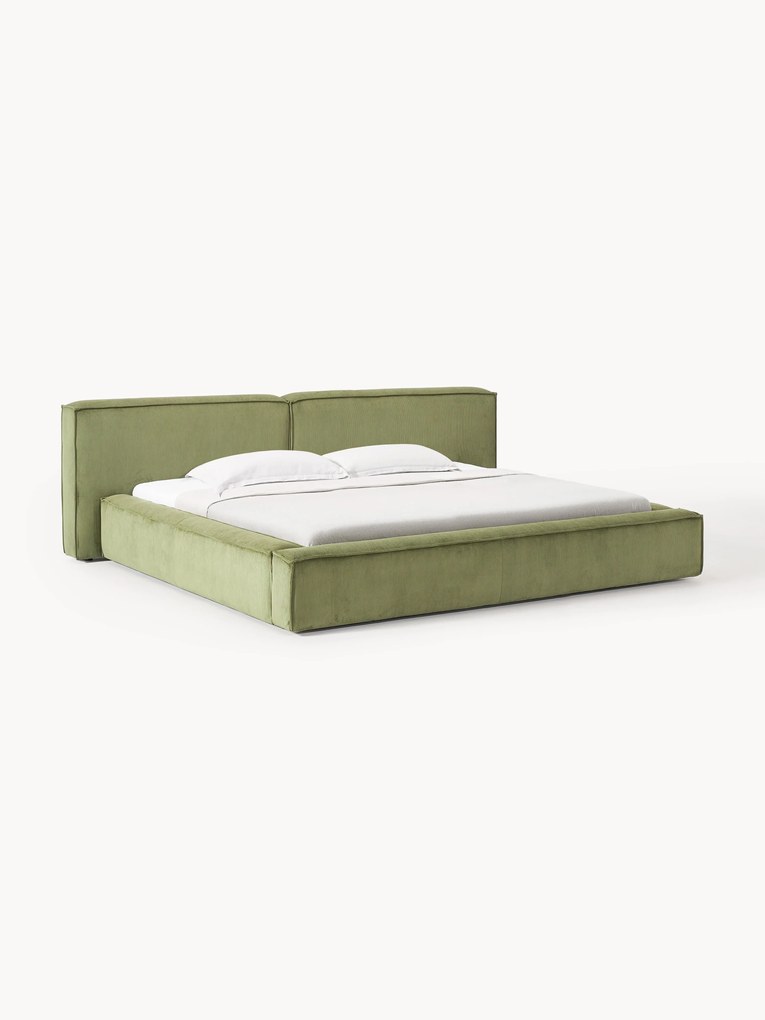 Corduroy Upholstered Bed Lennon with Storage Space