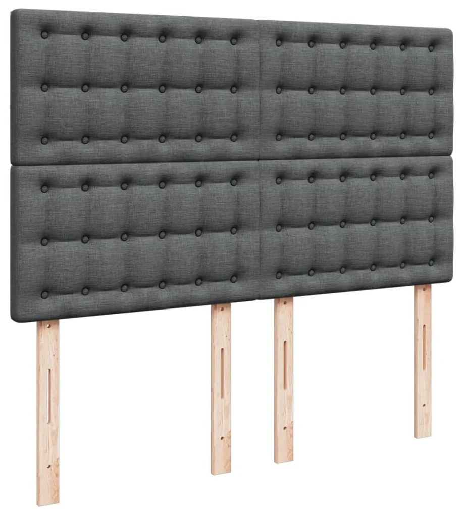 Cama com molas/colchão 140x200 cm tecido cinzento-escuro
