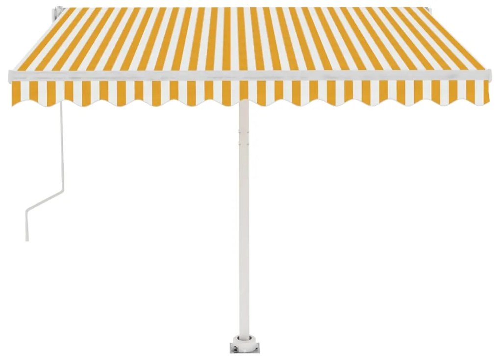 Toldo autom. c/ LED e sensor de vento 350x250 cm amarelo/branco