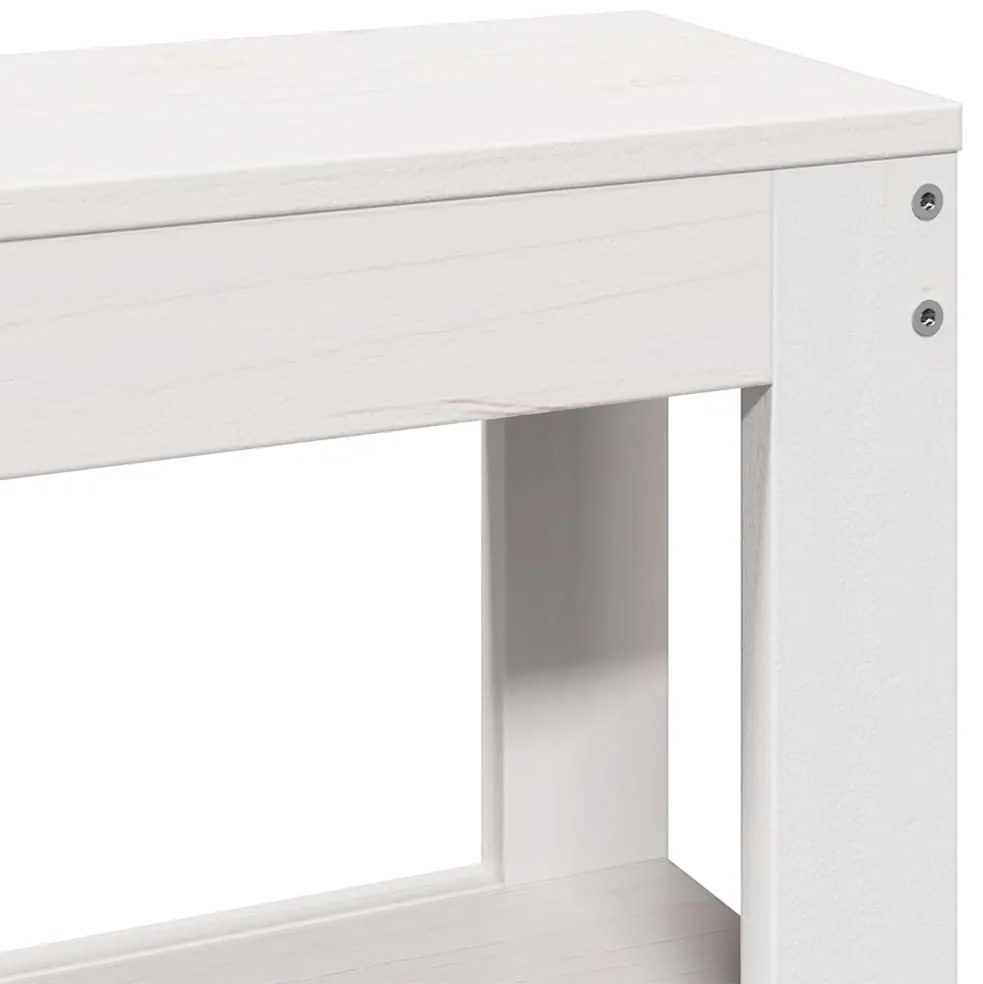 Estrutura cama c/ cabeceira 135x190 cm pinho maciço branco