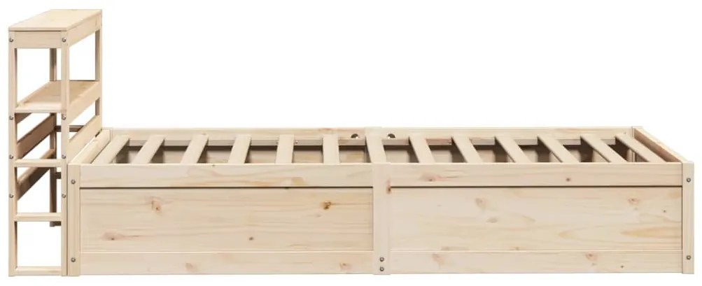 Estrutura de cama com cabeceira 75x190 cm pinho maciço