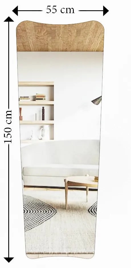 Espelho Cheval Vitros – Transparente/Preto – 55 cm x 150 cm