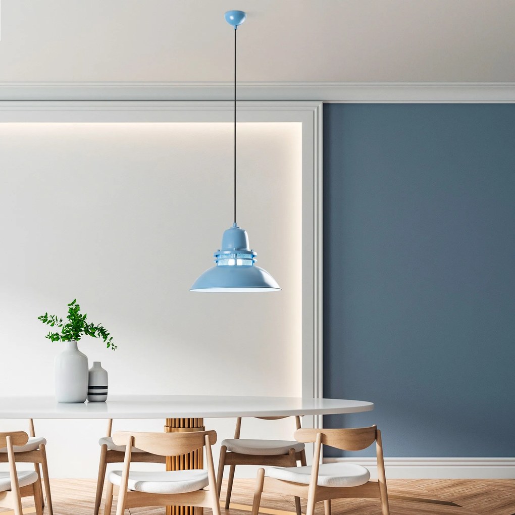 Candeeiro Suspenso com Altura Ajustável – Tibet Light Blue – Azul Clar