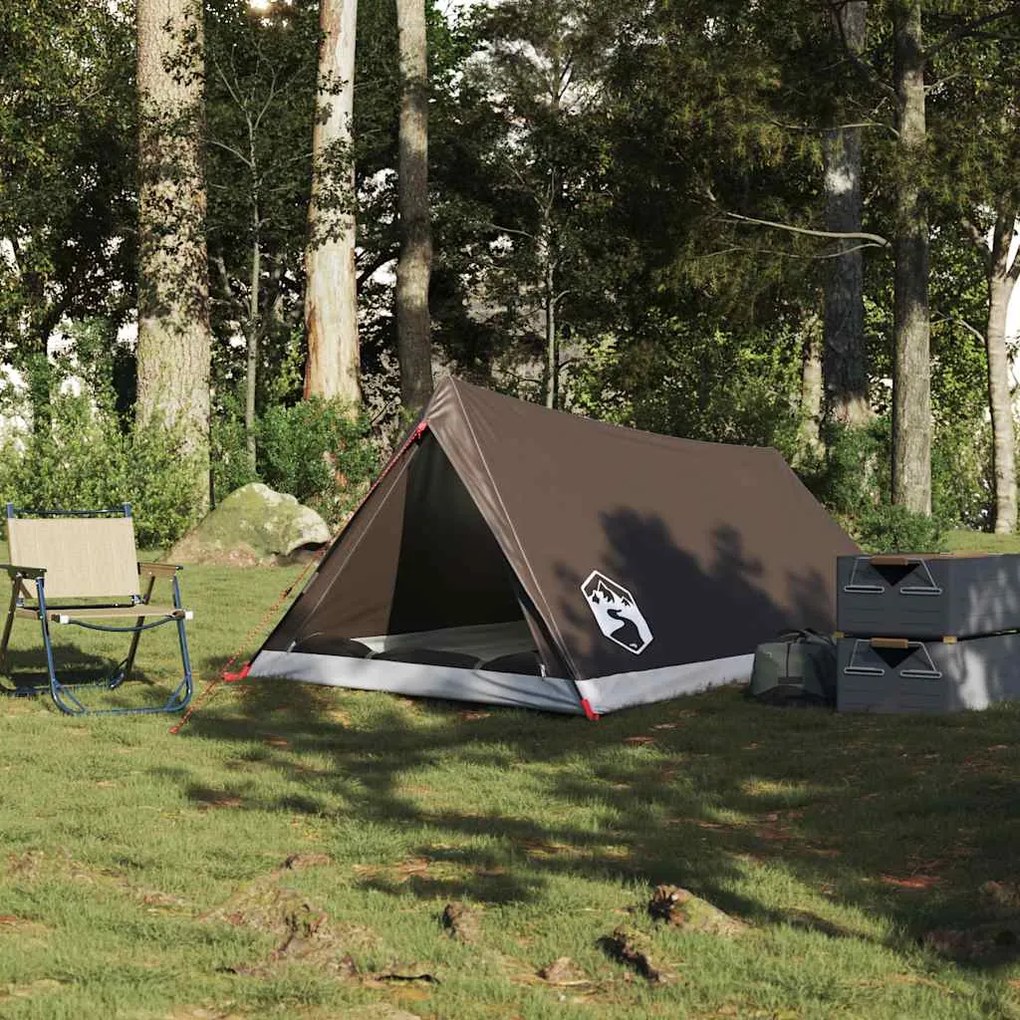 Tenda de campismo para 2 pessoas tecido impermeável castanho