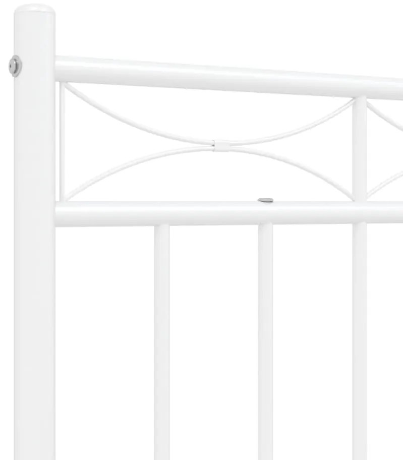 Estrutura de cama com cabeceira e pés 120x190 cm metal branco