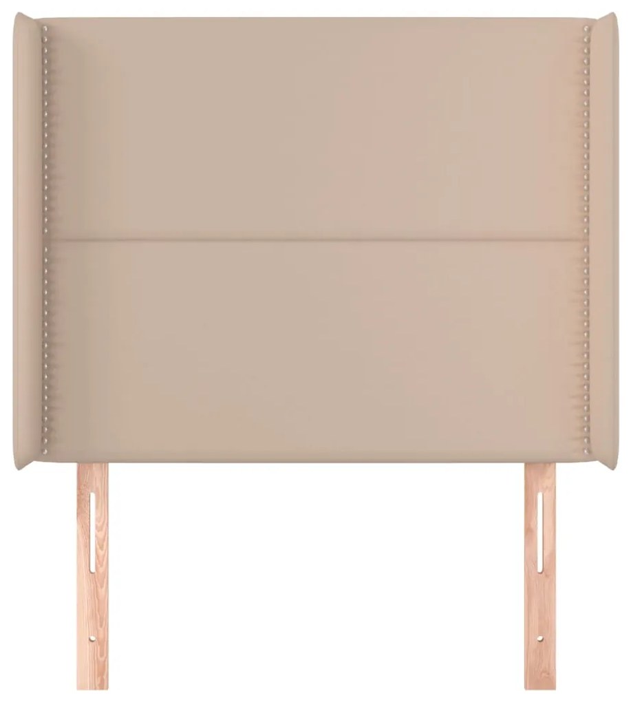 Cabeceira cama c/ abas couro artif. 93x16x118/128 cm cappuccino