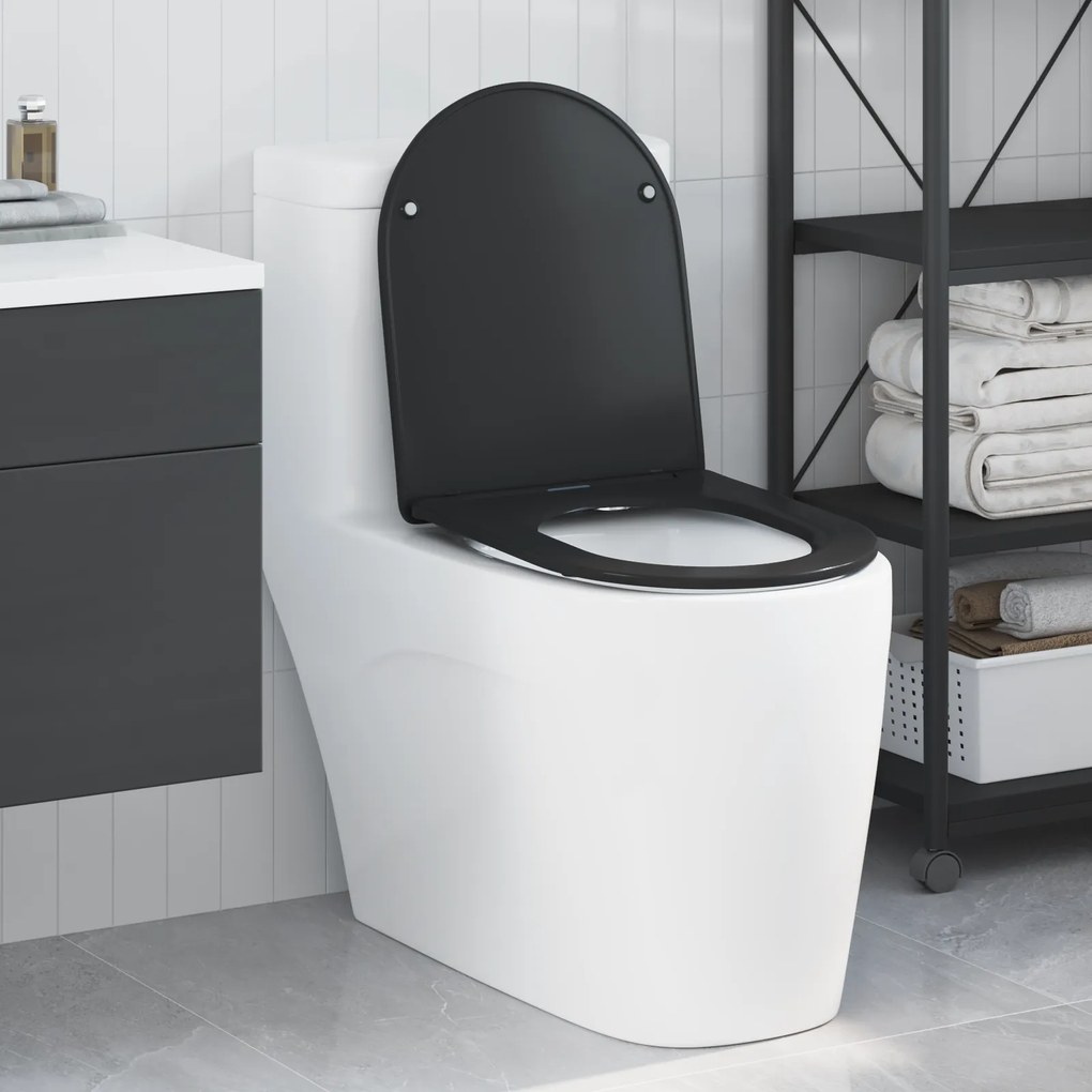 Assento de Vaso Sanitário com Liberação Rápida - Duroplast, Preto