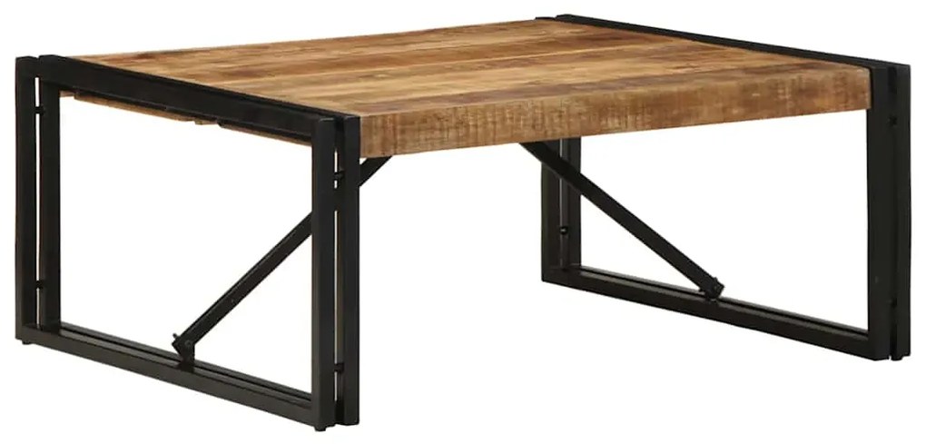 Mesa de centro 80x80x35 cm madeira de mangueira áspera maciça