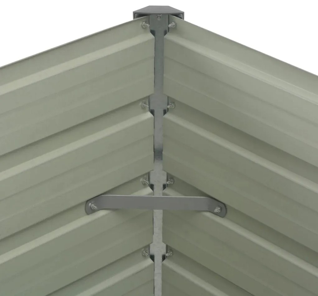 Canteiro jardim elevado 100x100x77 cm aço galvanizado antracite