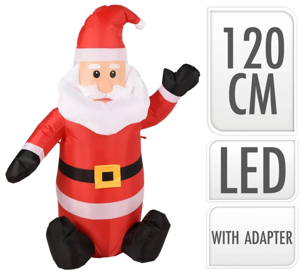 439799 Ambiance Pai Natal insuflável com luz LED 120 cm