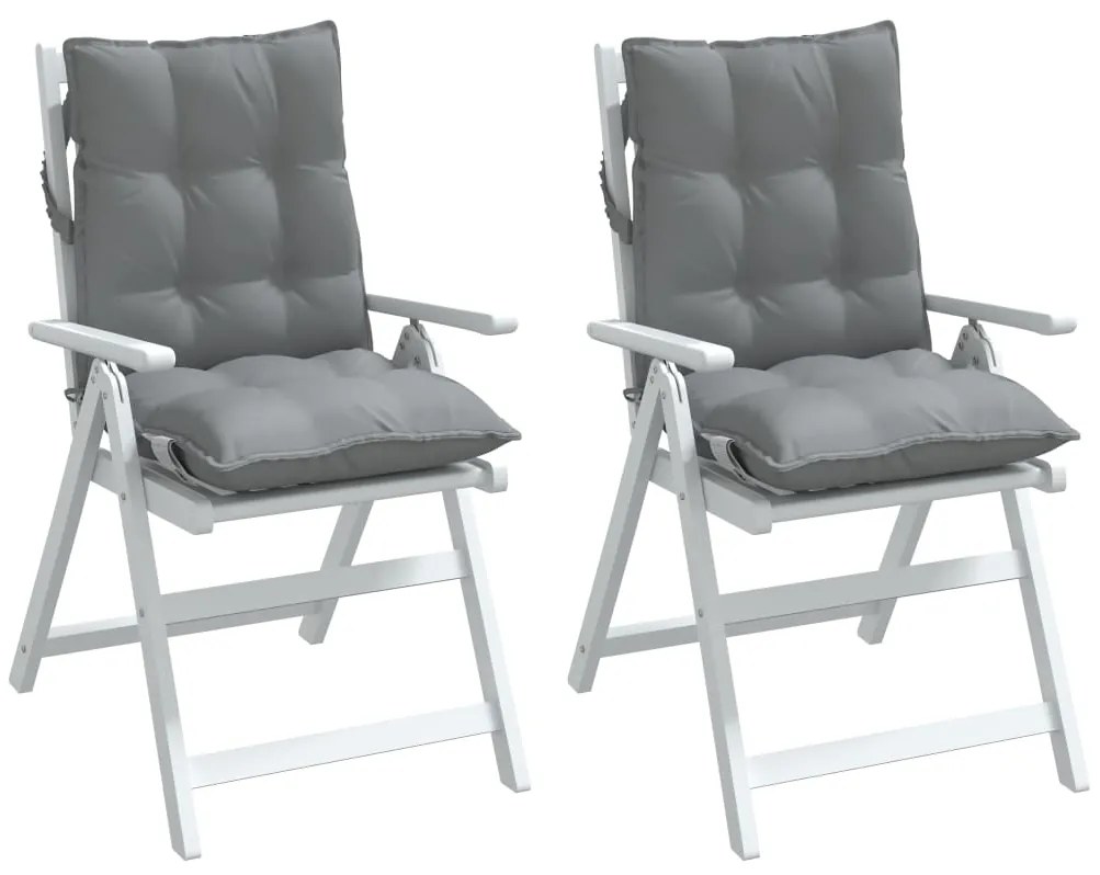Almofadões cadeira encosto baixo 2 pcs tecido oxford cinzento