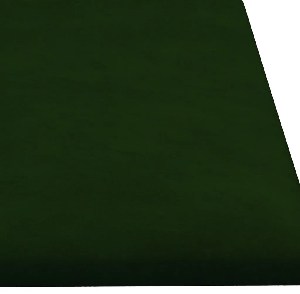 Painel de parede 12 pcs 60x15cm veludo 1,08 m² verde-escuro