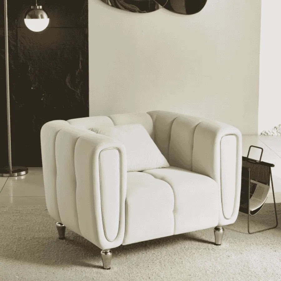 POLTRONA ALMA CREME COM ALMOFADA 97X81X71CM