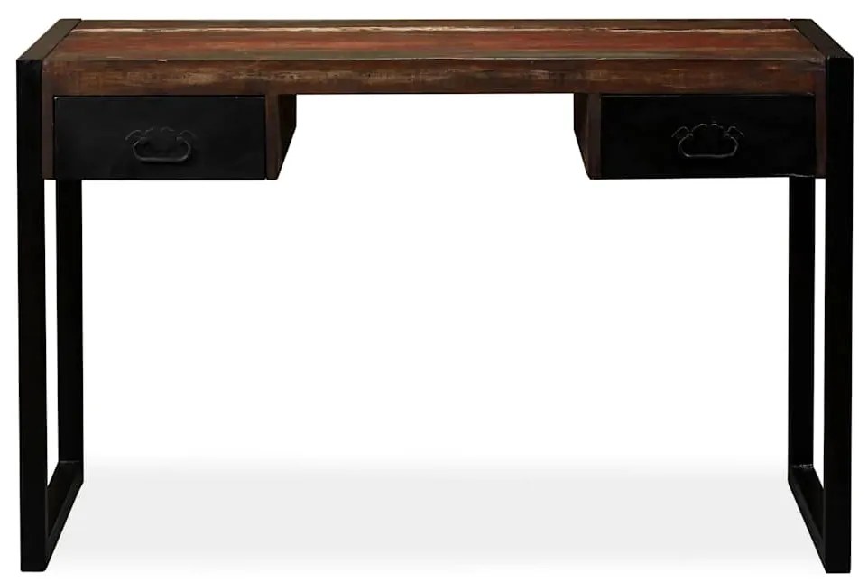 Mesa com 2 gavetas madeira recuperada maciça 120x50x76 cm