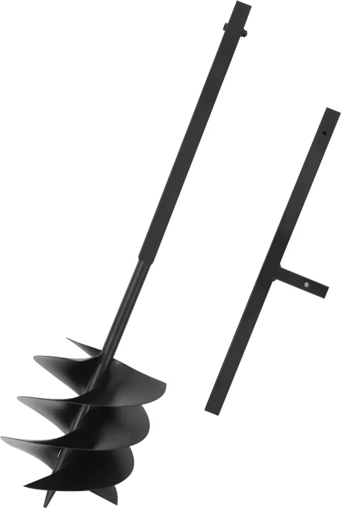 vidaXL Broca de terra com pega 250 mm aço preto