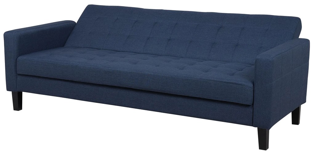 Sofá-cama 3 lugares em tecido azul escuro VEHKOO Beliani