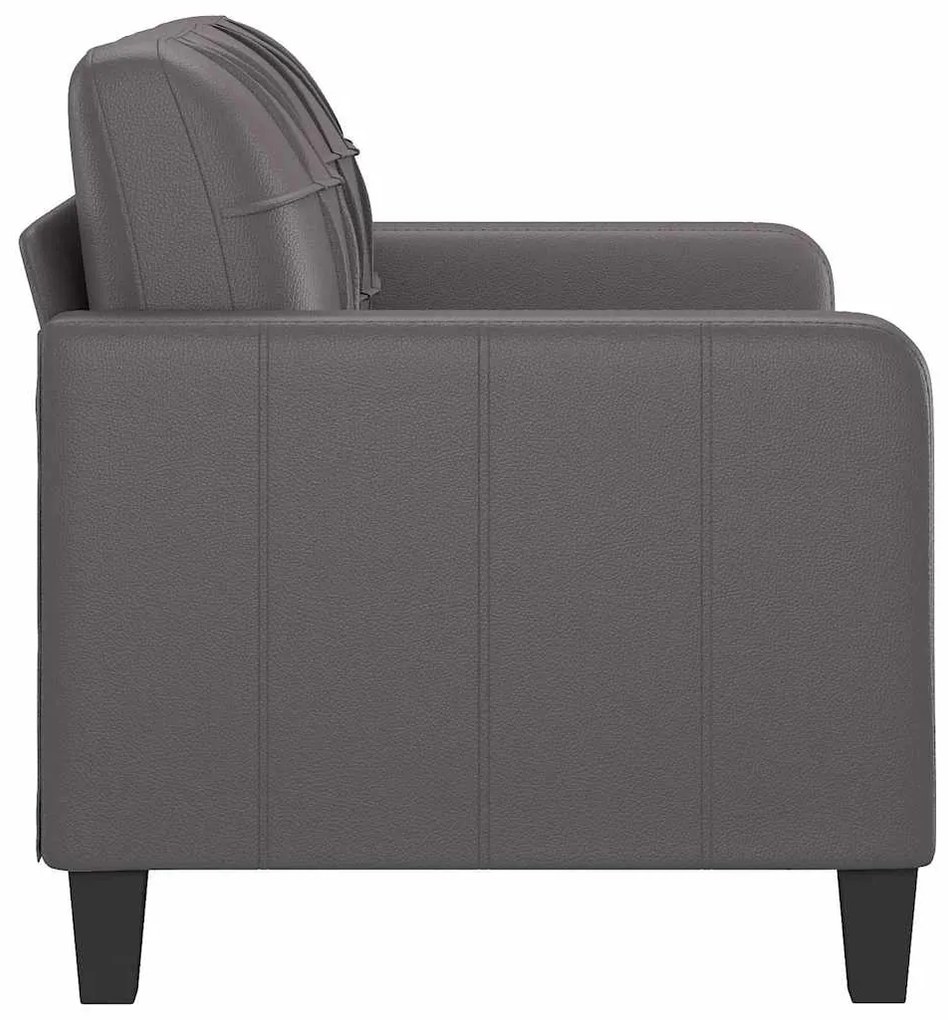 Sofá de 2 lugares 120 cm couro artificial cinza