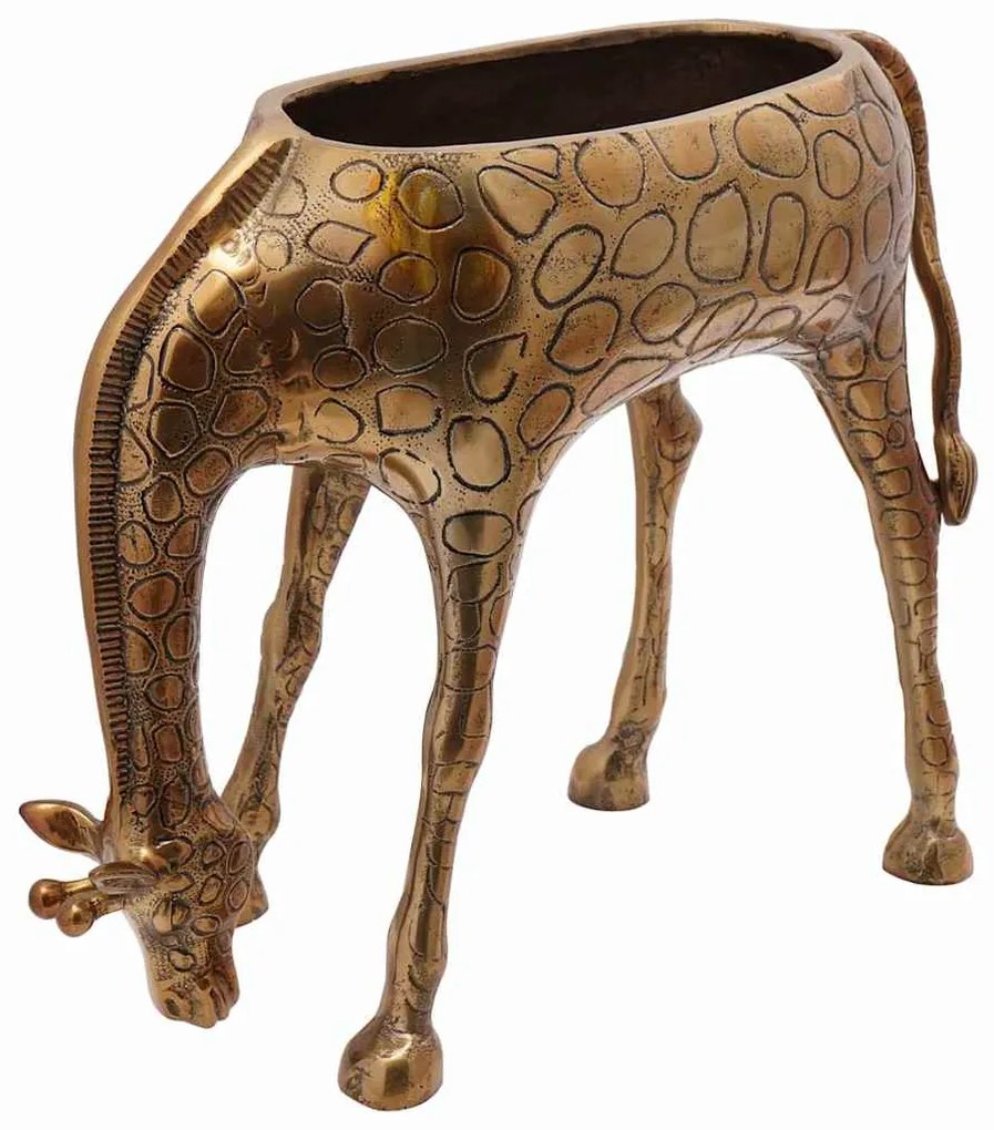 vidaXL Balde de Gelo em Forma de Girafa em Latão - 49x22x39 cm de Alumínio