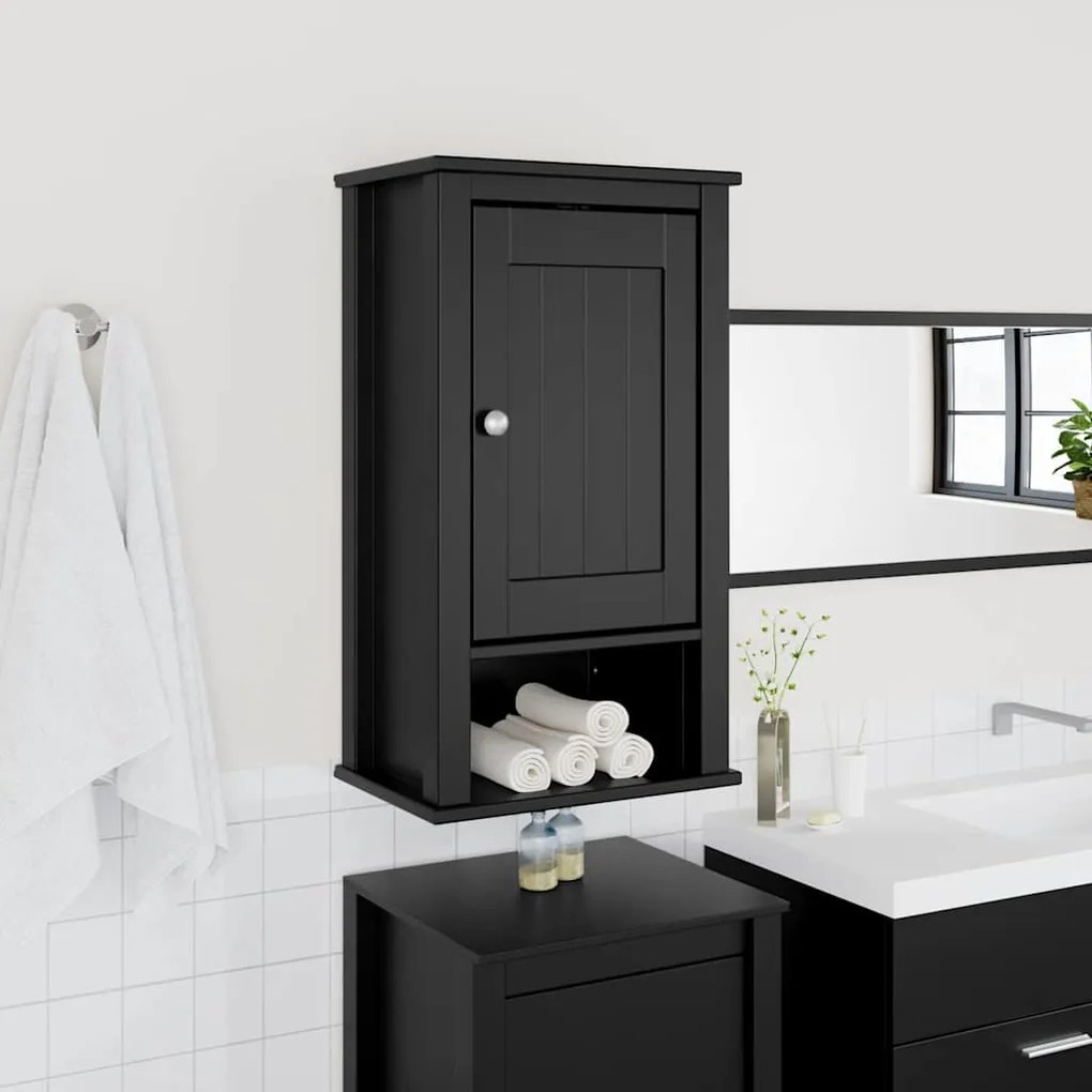 Móvel de parede p/ WC BERG 40x27x71,5 cm pinho maciço preto