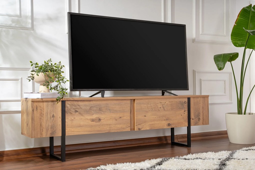 Móvel para TV Serenity – Pinho Atlântico e Preto – 180 cm x 50 cm x 29