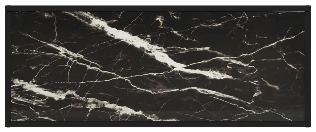 Móvel de TV 100x40x40 cm vidro mármore preto