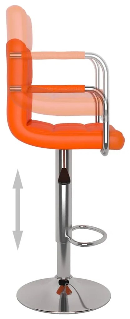 Bancos de bar 2 pcs couro artificial laranja