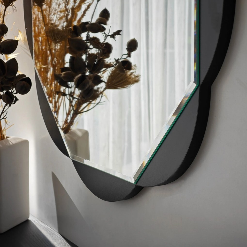 Espelho Fiore – Preto – 65 cm x 65 cm