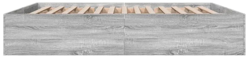 Estrutura de cama 180x200 cm derivados de madeira cinza sonoma
