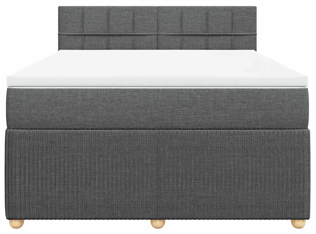 Cama com molas/colchão 160x200 cm tecido cinzento-escuro