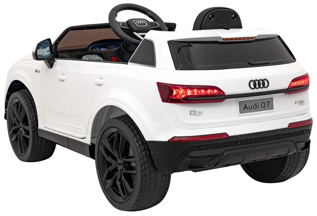 Carro elétrico para Crianças 12V Audi Q7 NEW LIFT Rodas de EVA, Assento de couro Branco