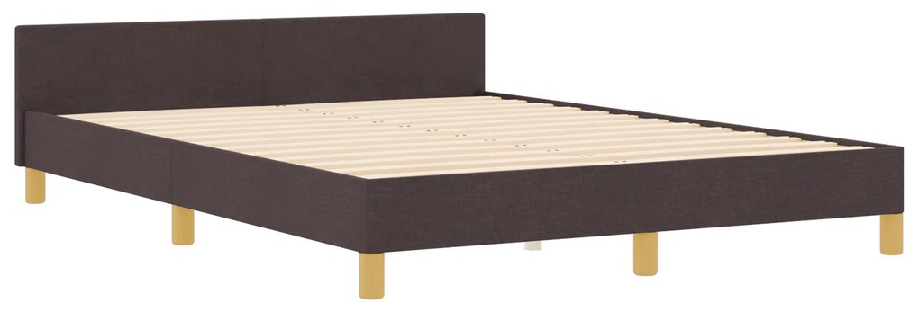 Cama vidaXL - Castanho Escuro, 140x200 cm, Tecido