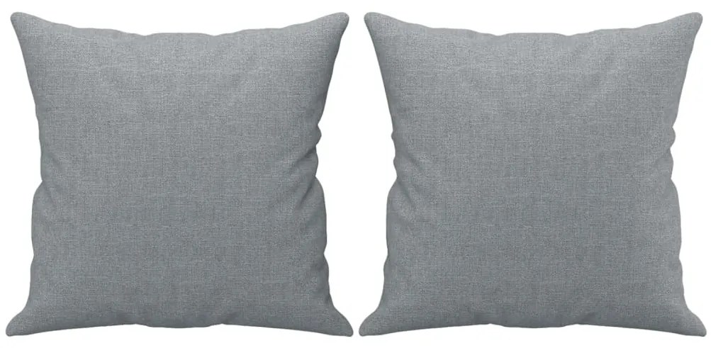 Sofá 2 lugares + almofadas decorativas 120cm tecido cinza-claro